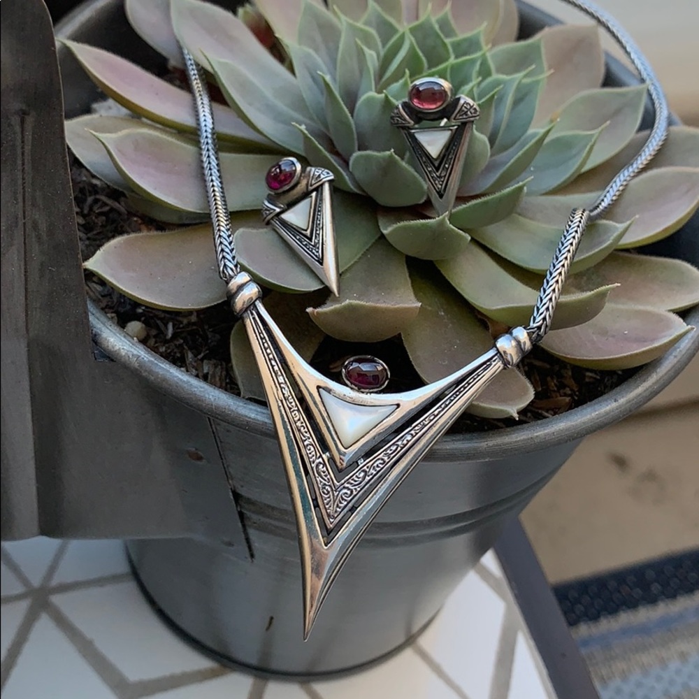 Antique Sterling Silver Necklace and Earrings